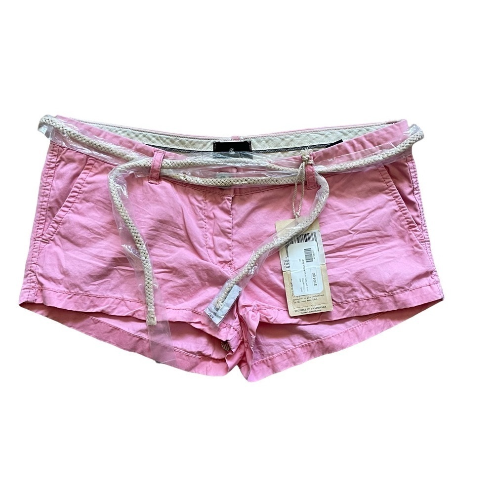 Madison Scotch Of Scotch & Soda Pink Low Rise Mini Shorts W/Rope Belt Nwt Sz.27